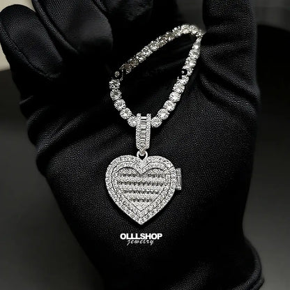 Personalized Heart Photo Pendant with Hinged Design