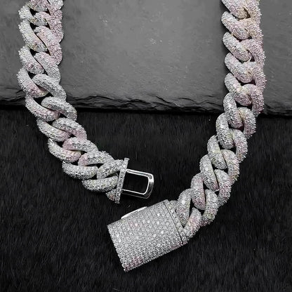 Bold iced Cuban bracelet 15mm diamond chain