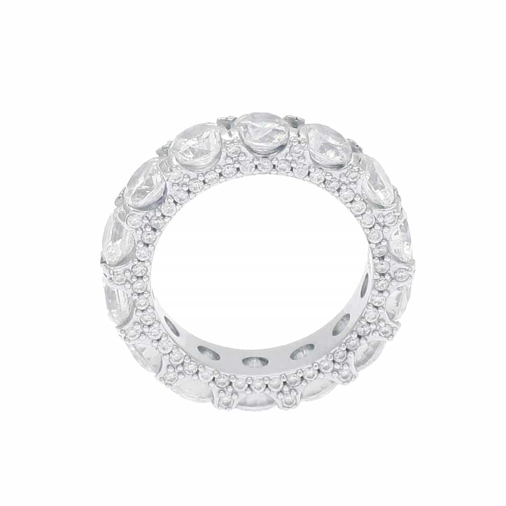 Prong-Set Diamond Ring with 18K Gold Plating