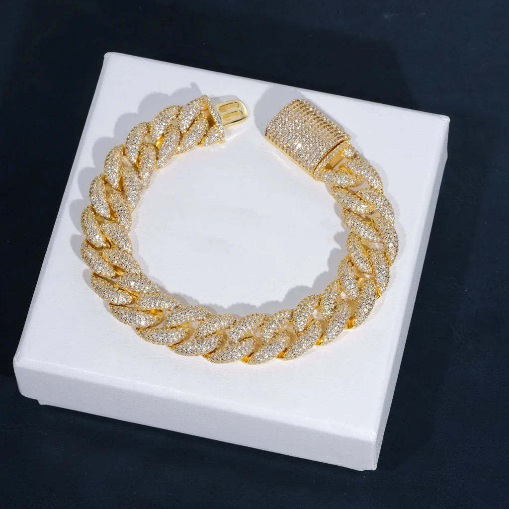 5-Row Iced Cuban Bracelet - 15mm