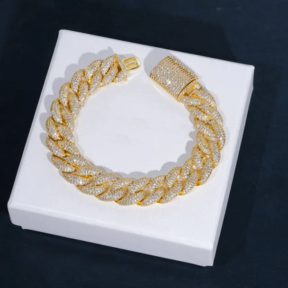 5-Row Iced Cuban Bracelet - 15mm