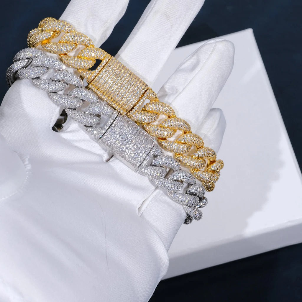 5-Row Iced Cuban Bracelet - 15mm