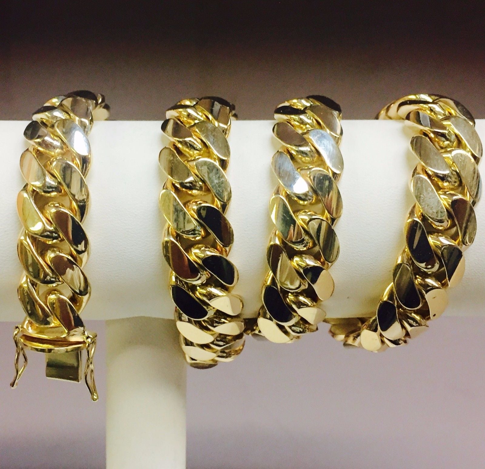 8/10/12/14mm Miami Cuban Chain Tap Clasp Necklace Bracelet
