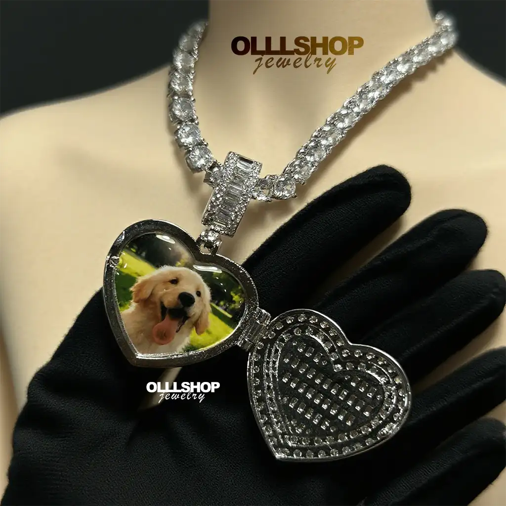 Personalized Heart Photo Pendant with Hinged Design