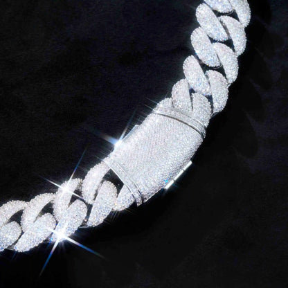 Curved Clasp Bubble Cuban Link Chain - 18mm