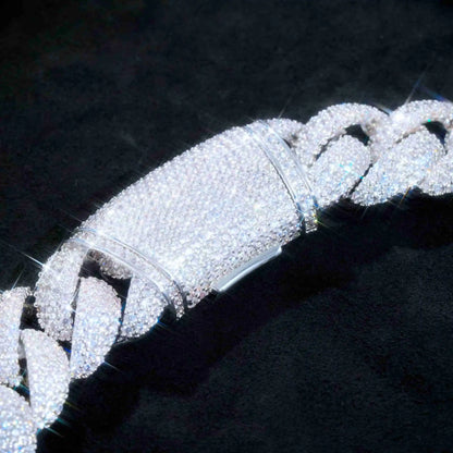 Curved Clasp Bubble Cuban Link Chain - 18mm
