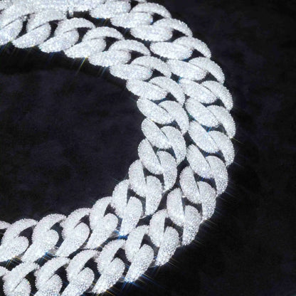 Curved Clasp Bubble Cuban Link Chain - 18mm