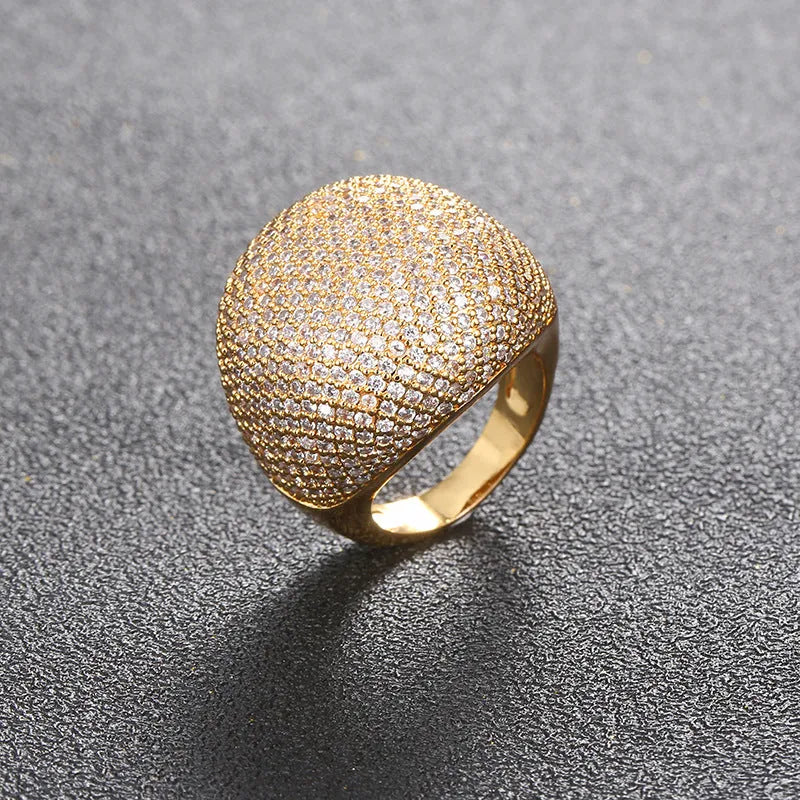 18K Gold Plated Men's Zircon Ring