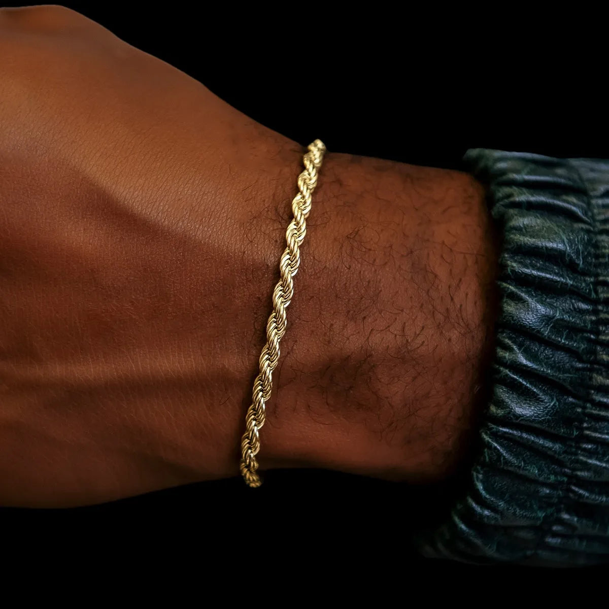 Rope Bracelet in Yellow Gold- 4mm
