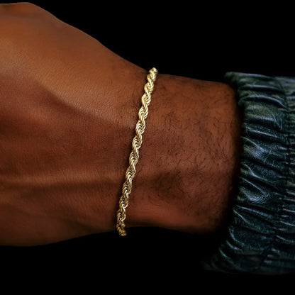 Rope Bracelet in Yellow Gold- 4mm