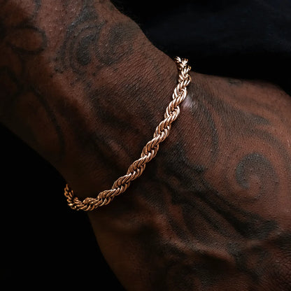 Rope Bracelet in Rose Gold- 6mm