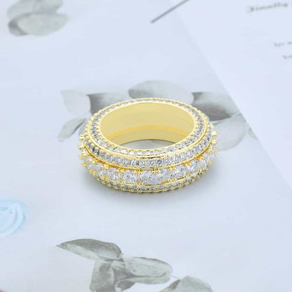 Five-Row Full Diamond Rotating Ring