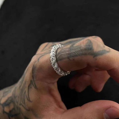 S925 4MM Full Moissanite Diamond Ring