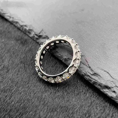 S925 4MM Full Moissanite Diamond Ring