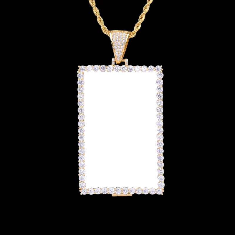 3D Custom Photo Large Square Pendant - 40mm