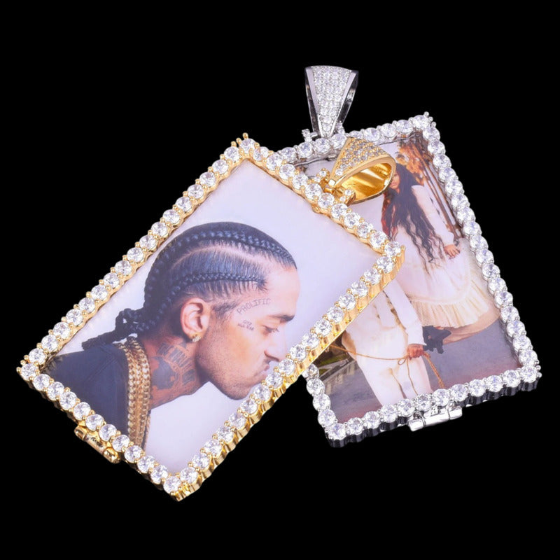 3D Custom Photo Large Square Pendant - 40mm