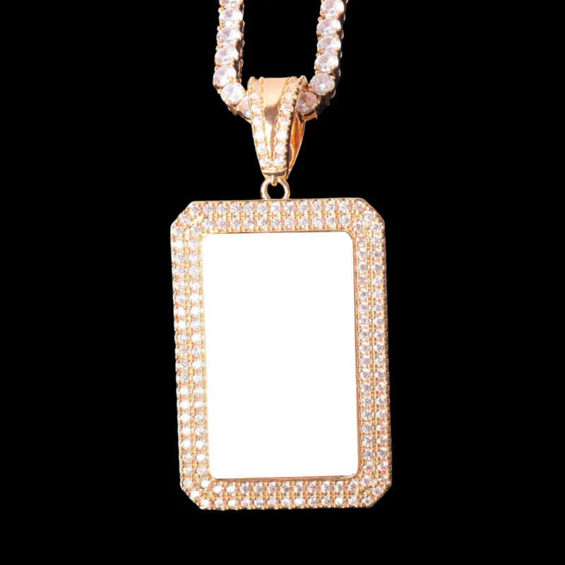 3D Custom Photo Square Pendant - 35mm