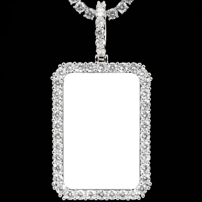 3D Custom Picture Rectangular Ice Pendant With Engraving