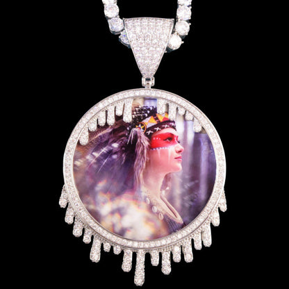 3D Custom Round Water Drop Pendant - 65mm