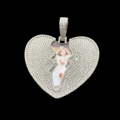 3D Customized Cracked Love Pendant - 55mm