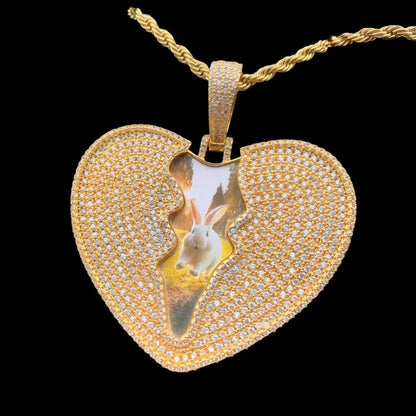 3D Customized Cracked Love Pendant - 55mm