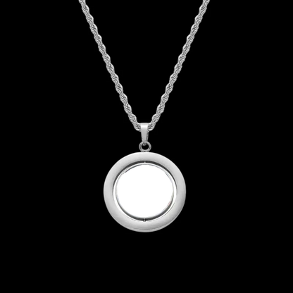 3D Customized Double Sided Photo Stainless Steel Round Pendant - 33mm