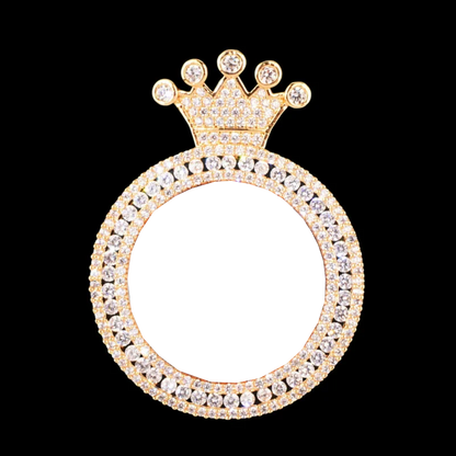 3D Customized Photo Crown Round Pendant - 40mm