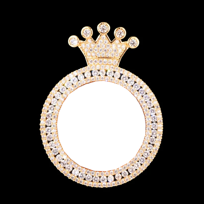 3D Customized Photo Crown Round Pendant - 40mm