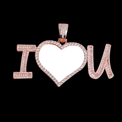 3D Customized Photo "I Love You" Pendant - 75mm