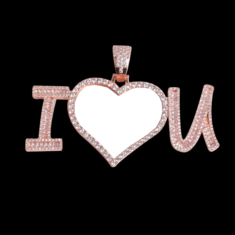 3D Customized Photo "I Love You" Pendant - 75mm