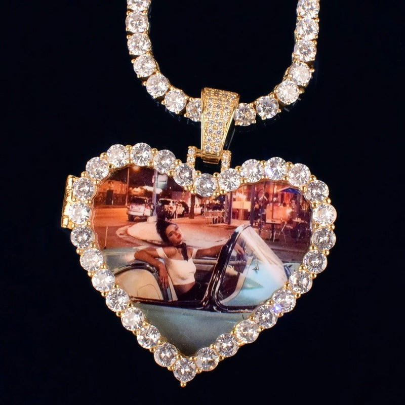 3D Customized Photo Love Flip Pendant - 45mm