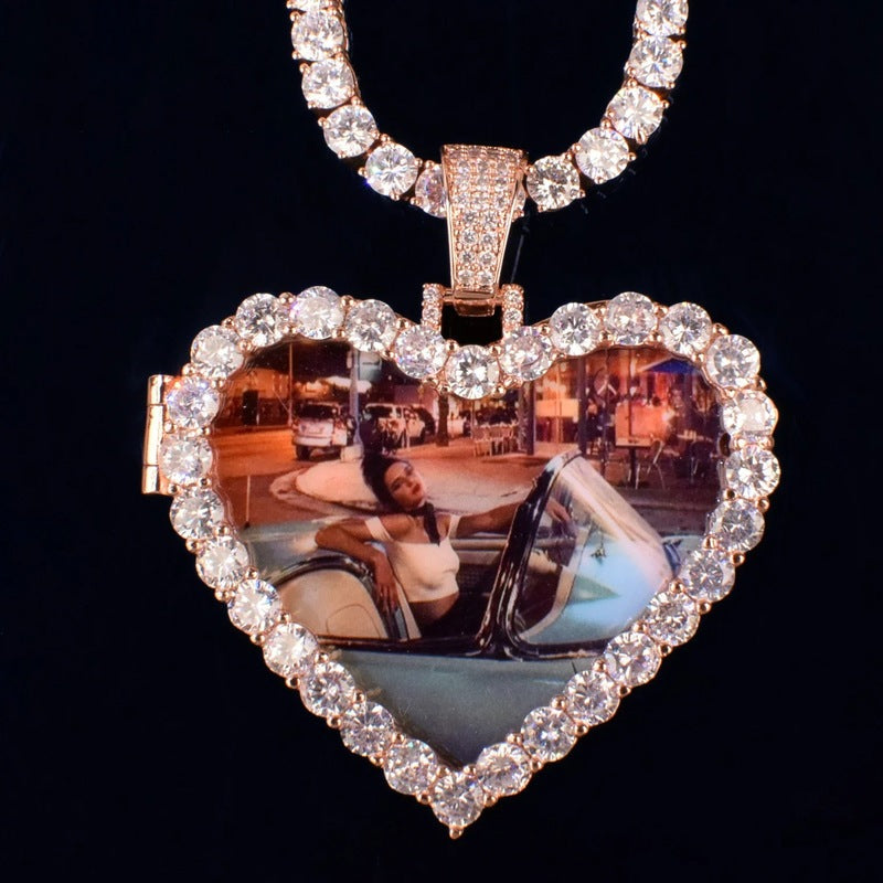 3D Customized Photo Love Flip Pendant - 45mm