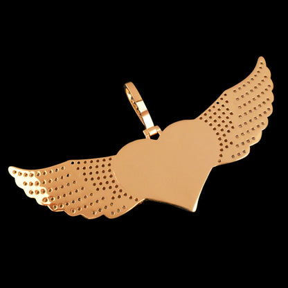3D Customized Photo Love Wings Pendant - 82mm