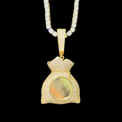 3D Customized Photo Money Bag Pendant - 42mm