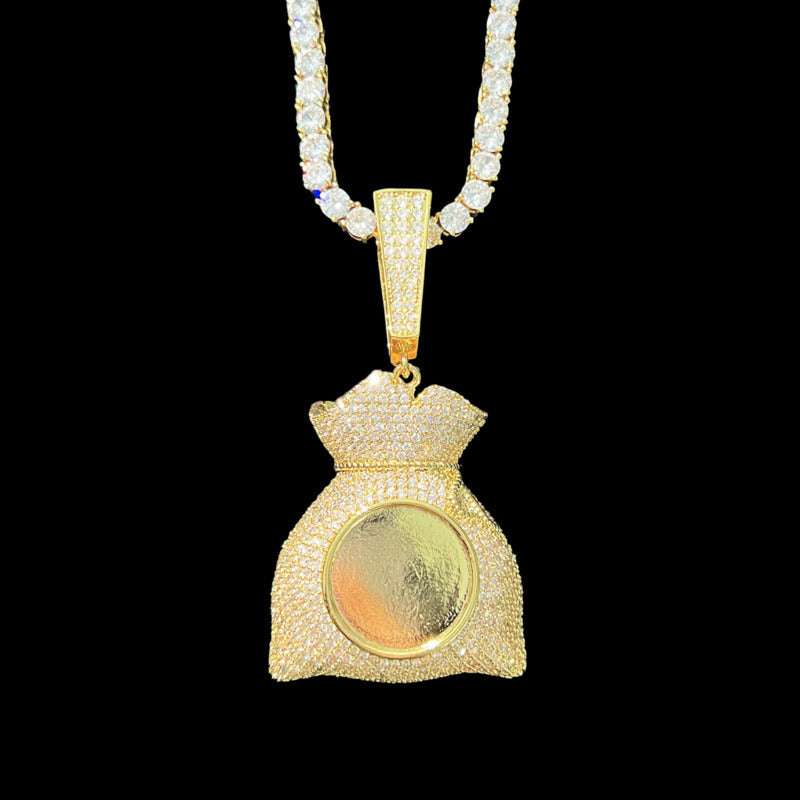 3D Customized Photo Money Bag Pendant - 42mm