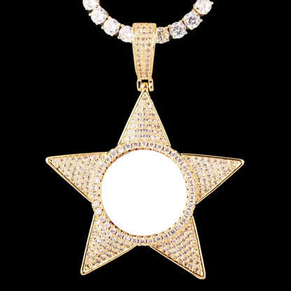3D Customized Photo Pentagram Pendant - 50mm