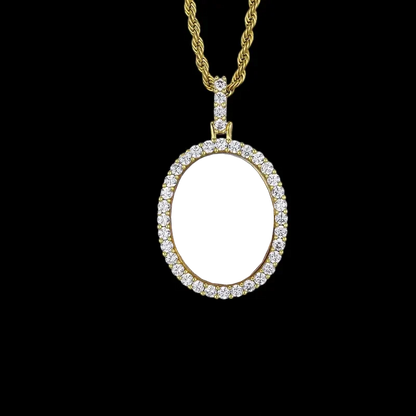 3D New Custom Photo Oval Pendant - 32mm