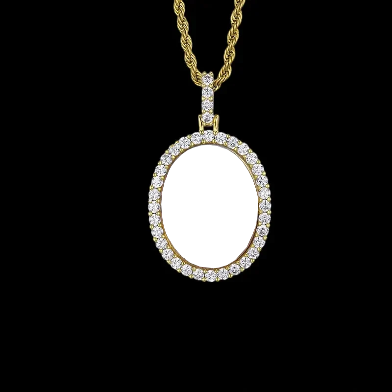 3D New Custom Photo Oval Pendant - 32mm