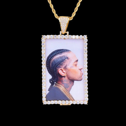 3D Custom Photo Large Square Pendant - 40mm