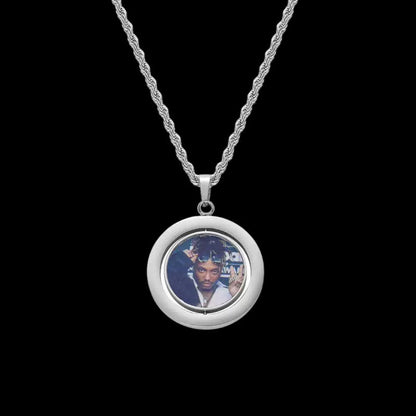 3D Customized Double Sided Photo Stainless Steel Round Pendant - 33mm