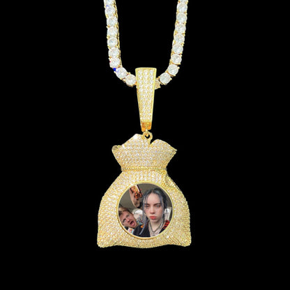 3D Customized Photo Money Bag Pendant - 42mm