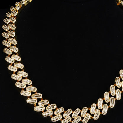 Iced Baguette Cuban Chain - 15mm