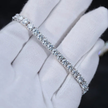 Luxury white gold 4mm moissanite tennis bracelet 925S