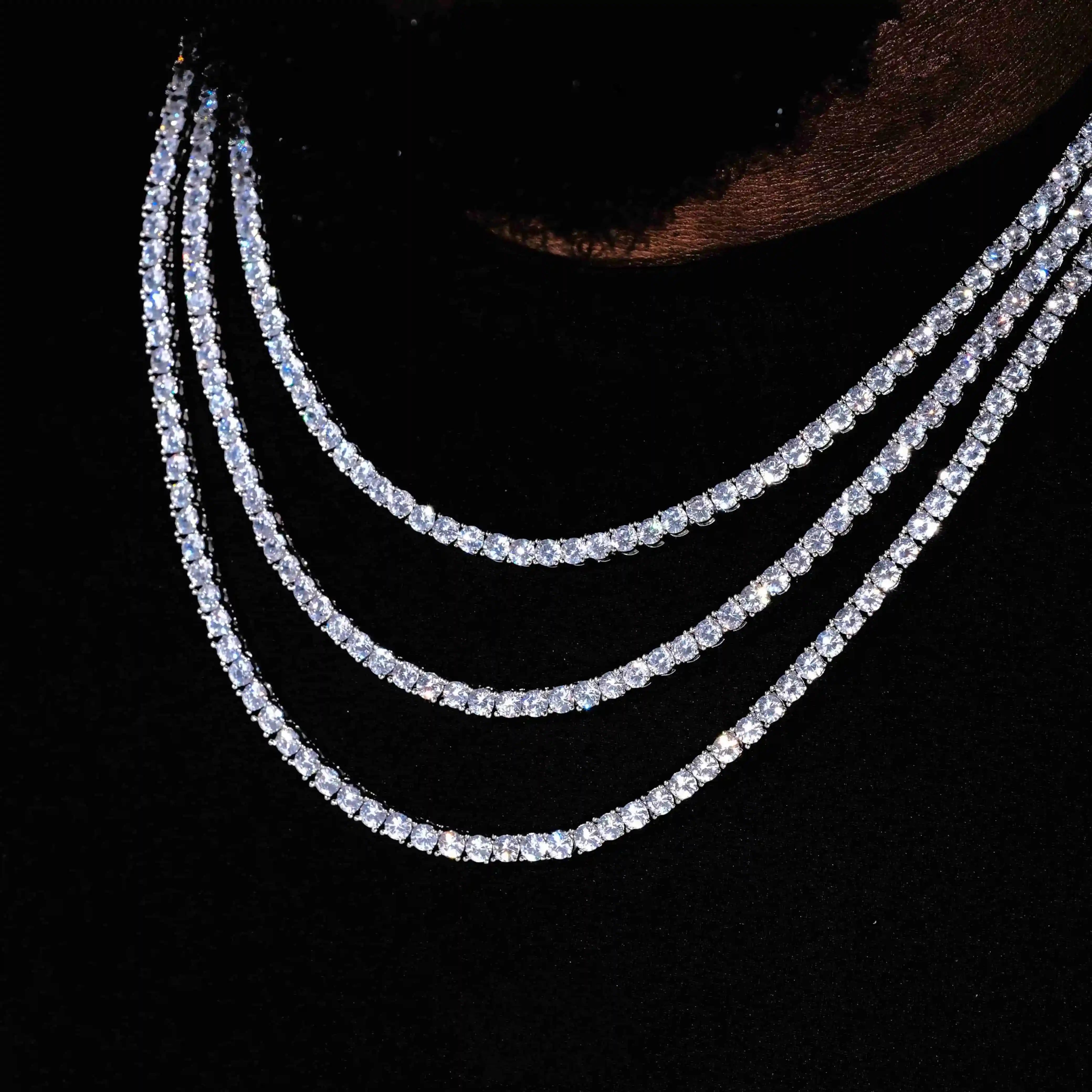 4mm 18K Gold-Plated Iced BlingBling Tennis Chain