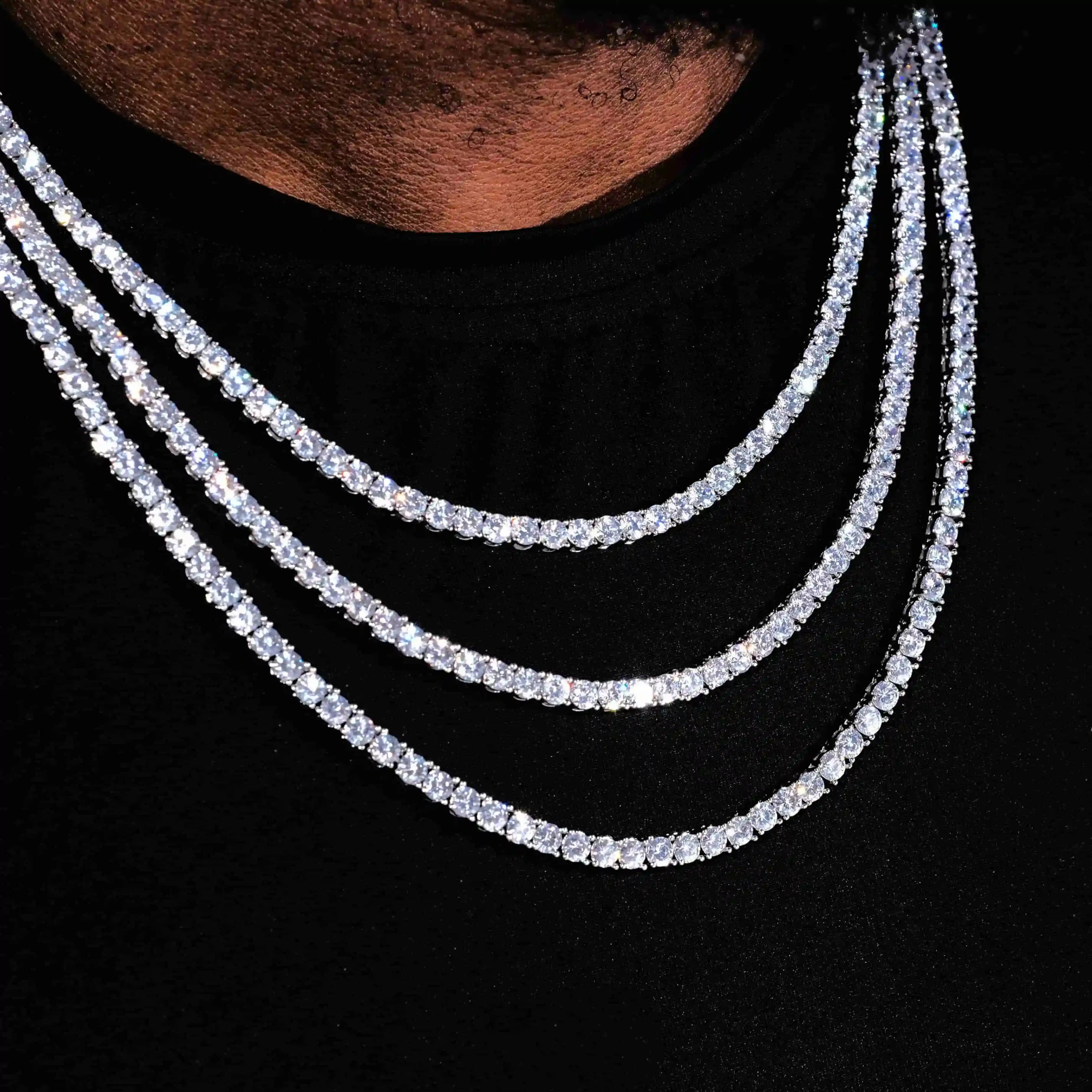 4mm 18K Gold-Plated Iced BlingBling Tennis Chain