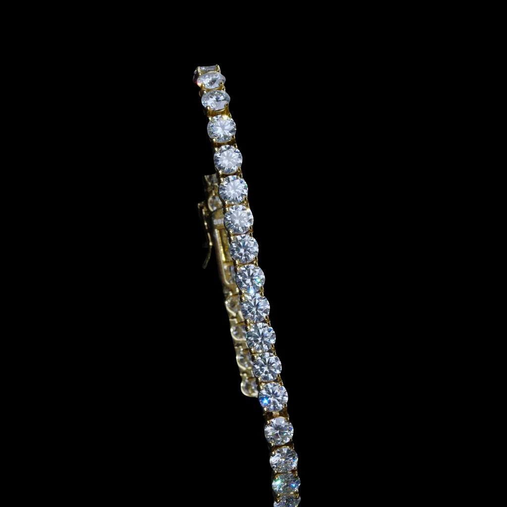 5MM 925S & VVS Moissanite Tennis Bracelet 18K Gold