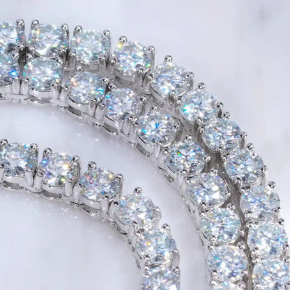 925S & VVS Moissanite Tennis Chain White Gold - 5MM