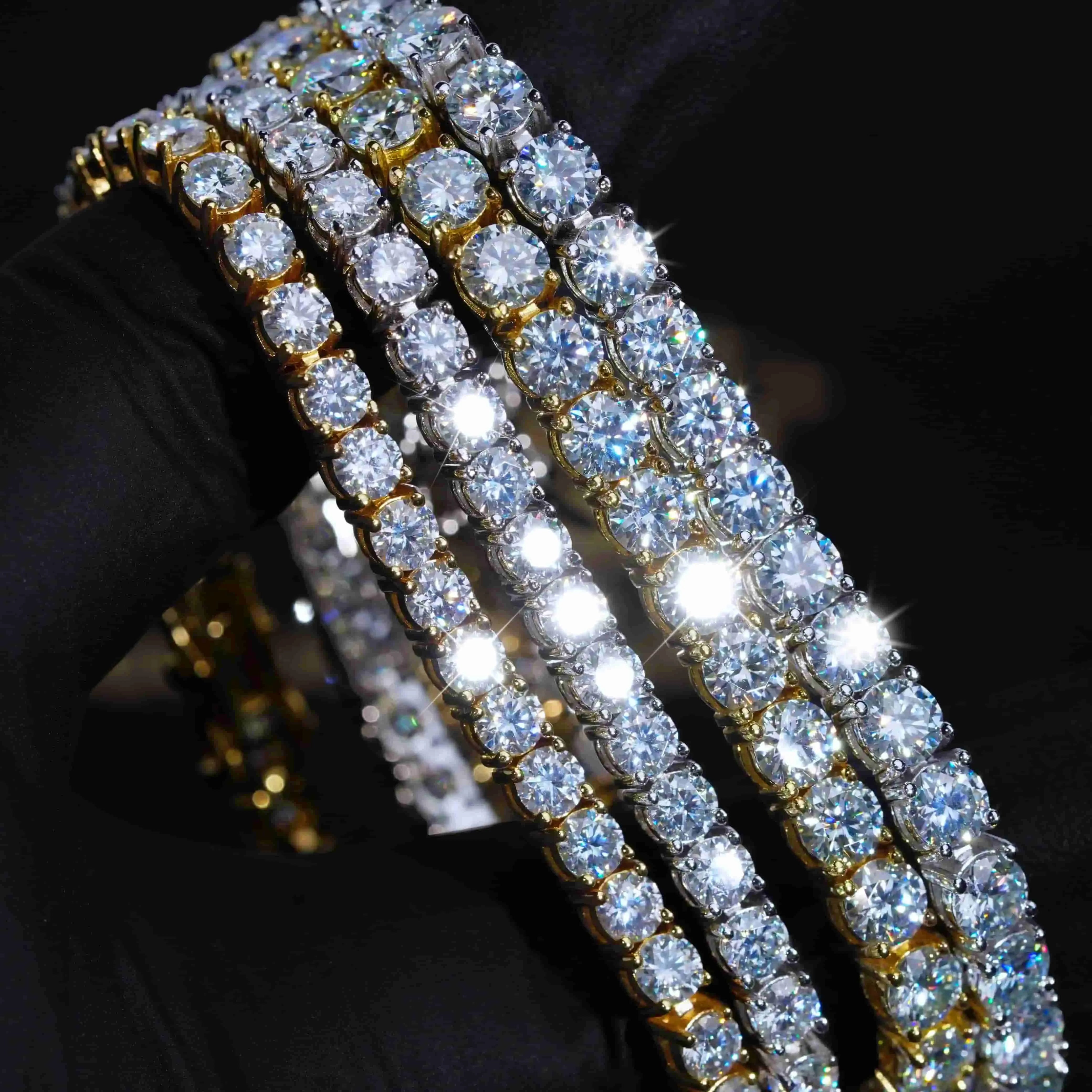 925S & VVS Moissanite Tennis Chain White Gold - 5MM