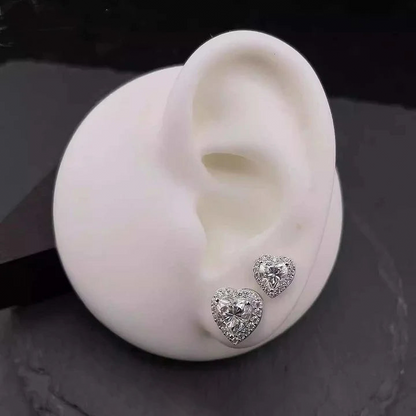 S925 Moissanite Heart-Shaped Rock Candy Earrings Love