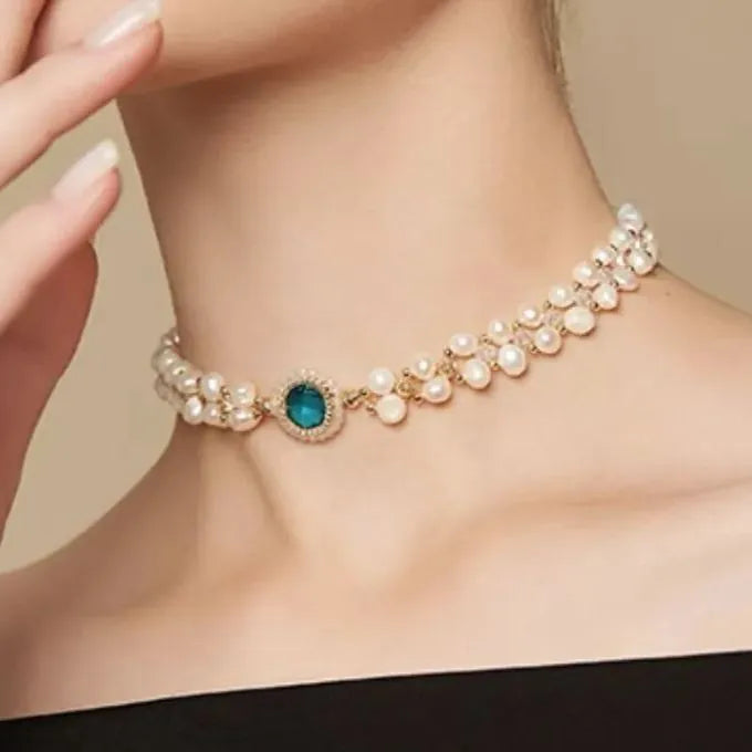 Emerald necklace FACED- CUSTMER PICTURE ROUND PENDANT - 42MM